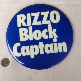 Huge Six Inch Frank Rizzo Mayor Philadelphia Political Pinback Button