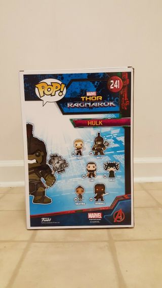 Funko Pop Marvel Thor Ragnarok 10 Inch Hulk 241 Target Exclusive Rare 2