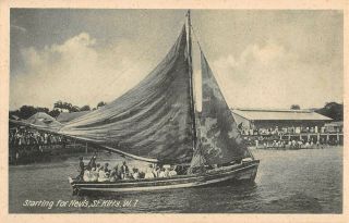 St.  Kitts,  Bwi,  People In Sailboat On Way To Nevis,  Losada Pub C 1904 - 14