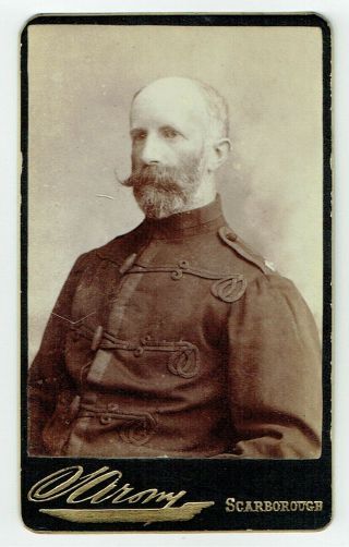 Victorian Cdv Photo Military Soldier Uniform Scarborough Photographer