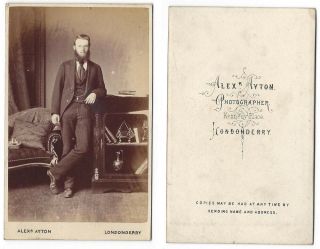 Cdv Photograph Victorian Gentleman Carte De Visite By Ayton Of Londonderry