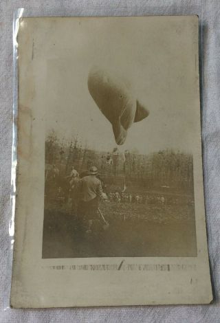Vtg RPPC World War I WWI US Military NR BLIMP Reconnaissance Aerial Spy Army 2