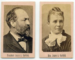 President James Garfield And Wife - Rare Combo