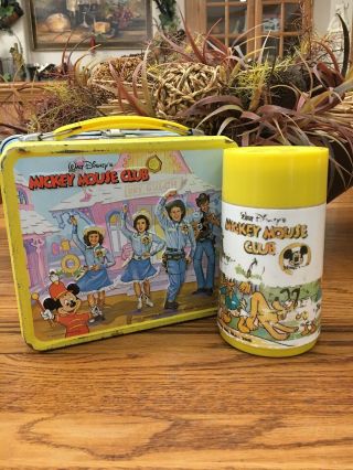 Vintage Metal Lunchbox With Thermos Walt Disney 