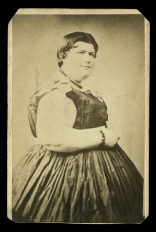 Vintage Circus Fat Lady Cdv Photograph 1870s Playing Cards Revenue Stamp