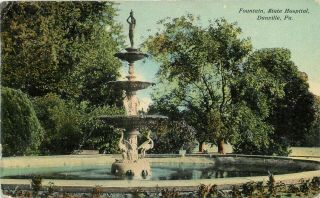 Fountain State Hospital Insane Asylum Danville Oh Ohio Postcard 1910s