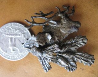 Deer Oak Leaves Hunting Hat Pin 1905 German Hunting Hat Pin