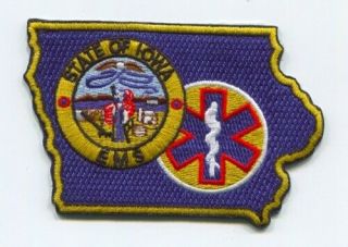 State Of Iowa Emergency Medical Services Ems Patch Shape Emt Paramedic Ambulance