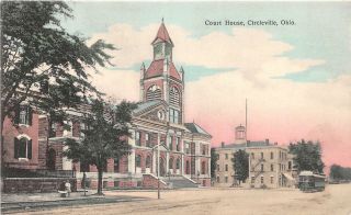 F37/ Circleville Pickaway County Ohio Postcard 1910 Court House Building