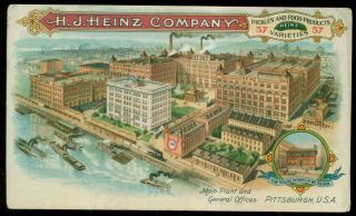1903 H.  J.  Heinz Company " Pickles And Food Products " Advertising Postcard