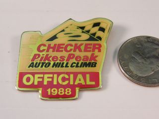 Rare Vhtf Checker Pikes Peak Auto Hill Climb Official 1988 Pin