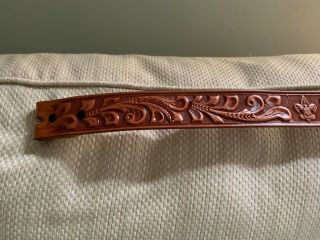 CAMP OCKANICKON Vintage BOY SCOUT TOOLED LEATHER BELT AND BUCKLE,  SIZE 40, 5