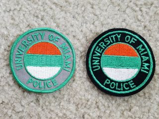 Vintage University Of Miami Police Patch Set