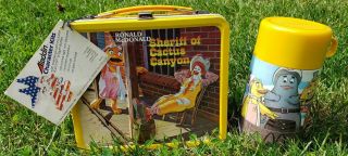 Ronald Mcdonald Sheriff Of Cactus Canyon Metal Lunch Box Vintage 1982 Org Tag