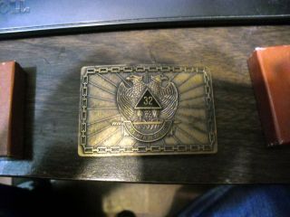 32nd Degree Masonic Belt Buckle Harry Klitzner Usa