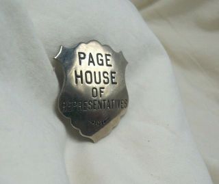 Antique House Of Representatives Page Badge