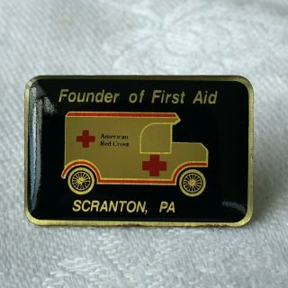 American Red Cross Pin Erv Founder Of First Aid Scranton Pennsylvania Lapel Pin