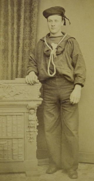 Victorian Cdv Photo Carte De Visite Military Navy Uniform Sailor