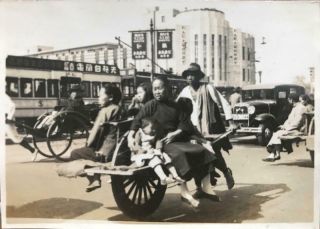 1930s Photograph Chinese View Bus Stop Shanghai China