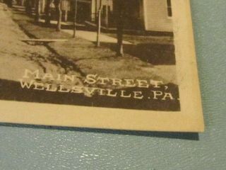 1920 Era Main Street Wellsville Pennsylvania RPPC Real Photo Postcard Travel 2