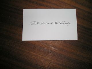 White House Calling Card John F Kennedy And Mrs Kennedy