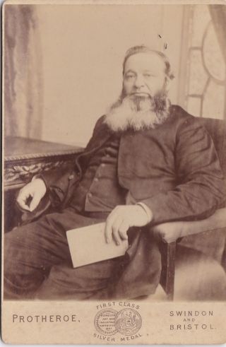 Antique Cabinet Photo - Seated,  Bearded Man.  Swindon Studio