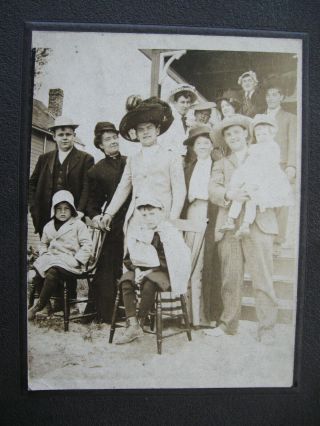 Antique Cabinet Photo Of A Fun Group On An Outing Men Wearing Women 