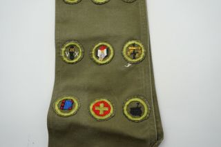 Vintage Boy Scout Sash with 15 Merit Badges 2