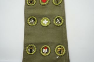 Vintage Boy Scout Sash with 15 Merit Badges 3