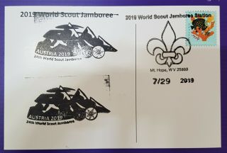 24th World Scout Jamboree 2019 / Postmark On Usps Official Postcard And Swiss