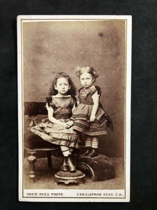 Victorian Carte De Visite Cdv: Children Little Girls: Rees London