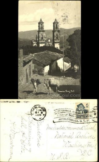 Mexico 1948 Rppc Taxco Gro Real Photo Post Card 6c Stamp Vintage