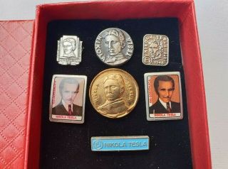 Nikola Tesla Vintage Pins Inventors Geniuses Tesla Science Badges