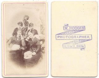 Cdv Victorian Ladies Carte De Visite Photograph By Hodges Of Birmingham