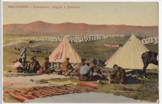Greece; Salonica,  Ww1,  British Encampment At Zeitenlik Ppc,  Unposted