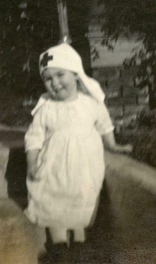 P454 Vtg Photo Red Cross Baby Girl Nurse.  Awww C Early 1900 