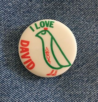Vintage Pinback I Love David Cassidy Button Partridge Family Pin Made In Pa.  Usa