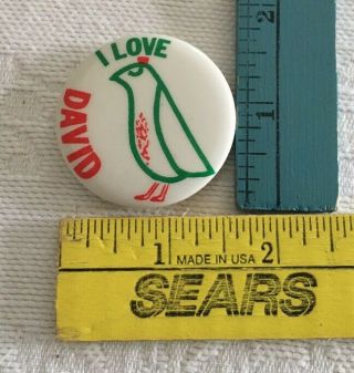 Vintage Pinback I LOVE DAVID Cassidy Button Partridge Family Pin MADE IN PA.  USA 3