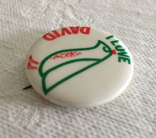 Vintage Pinback I LOVE DAVID Cassidy Button Partridge Family Pin MADE IN PA.  USA 5