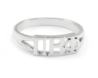 Pi Beta Phi Sorority Sterling Silver Ring With Cut - Out Letters,