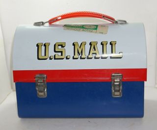 Vintage 1969 U.  S.  Mail (mr Zip) Dome Metal Lunch Box Aladdin Usa - No Thermos