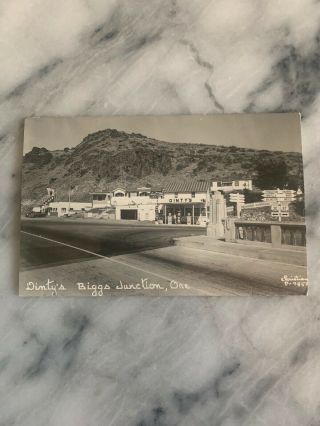 Vintage Rppc Postcard Dinty’s Gas Oil Station Biggs Junction Oregon Real Photo