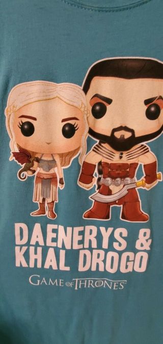 Funko Pop Tees Kahl & Daenerys Shirt Game of Thrones HBO Large 3x 2x rare 2