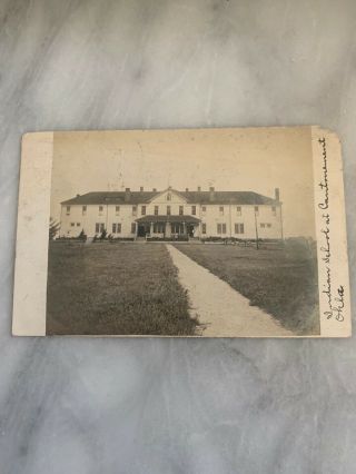 Vintage Rppc 1910 Indian School Cantonment Oklahoma Real Photo Postcard
