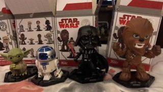 R2d2 Yoda Vader & Chewbacca Star Wars Empire Strikes Back Mystery Minis Funko