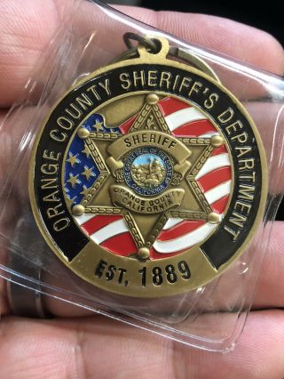 Dana Point Orange County Sheriff Challenge Coin Keychain Police California Ca S5