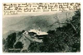 1908 India Postcard Of Walker Hospital In Simla Sent Via Sea Post Office