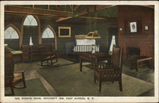 East Aurora Ny Roycroft Inn Ruskin Room C1920 Postcard