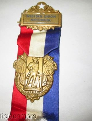 Vintage 1944 Chicago Democratic National Convention Western Union Messenger Pin