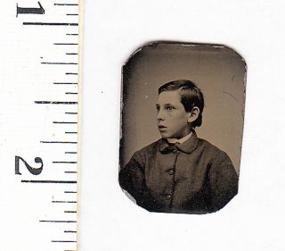 Civil War Era Miniature Gem Tintype Photo Handsome Young Boy.  646l